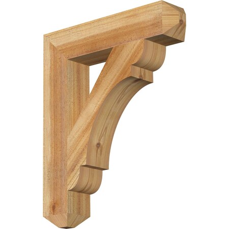 Ekena Millwork Olympic Craftsman Rough Sawn Bracket, Western Red Cedar, 4"W x 20"D x 24"H BKT04X20X24OLY04RWR